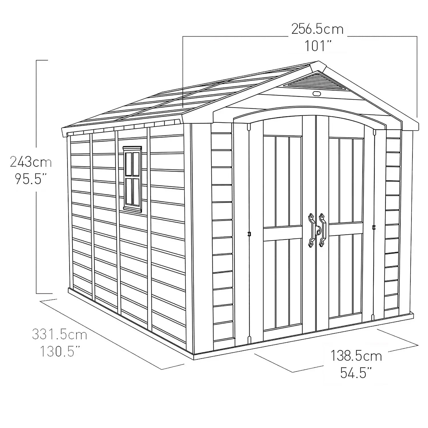 Keter 8’x11′ Factor Heavy Duty Plastic Garden Shed – Beige-oakleysgardenmachine- Free shipping