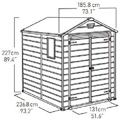 Keter 6′ x 8′ Manor Plastic Garden Storage Shed – Beige-oakleysgardenmachine- Free shipping