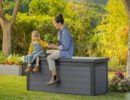 Keter Cortina 570L Plastic Storage Box – Grey-oakleysgardenmachine- Free shipping