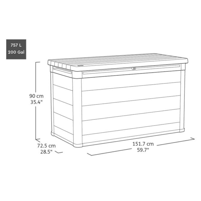 Keter Cortina 757L Plastic Storage Box – Grey-oakleysgardenmachine- Free shipping