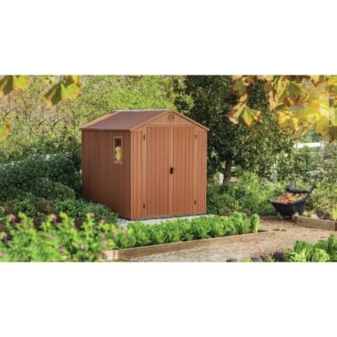 Keter 6’x8′ Darwin Heavy Duty Plastic Garden Shed – Brown-oakleysgardenmachine- Free shipping