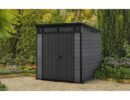 Keter 7’x 7′ Cortina Heavy Duty Plastic Pent Shed – Dark Grey-oakleysgardenmachine- Free shipping