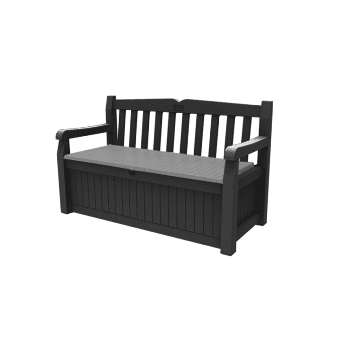 Keter Eden 265L Plastic Storage Bench – Dark Grey-oakleysgardenmachine- Free shipping