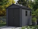 Keter 7.5’x9′ Newton Plus Front Entry Plastic Shed – Dark Grey-oakleysgardenmachine- Free shipping