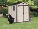 Keter 6′ x 8′ Manor Plastic Garden Storage Shed – Beige-oakleysgardenmachine- Free shipping