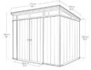 Keter 9’x 7′ Artisan Heavy Duty Plastic Pent Shed – Grey-oakleysgardenmachine- Free shipping