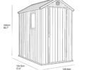 Keter 4’x6′ Darwin Heavy Duty Plastic Garden Shed – Brown-oakleysgardenmachine- Free shipping